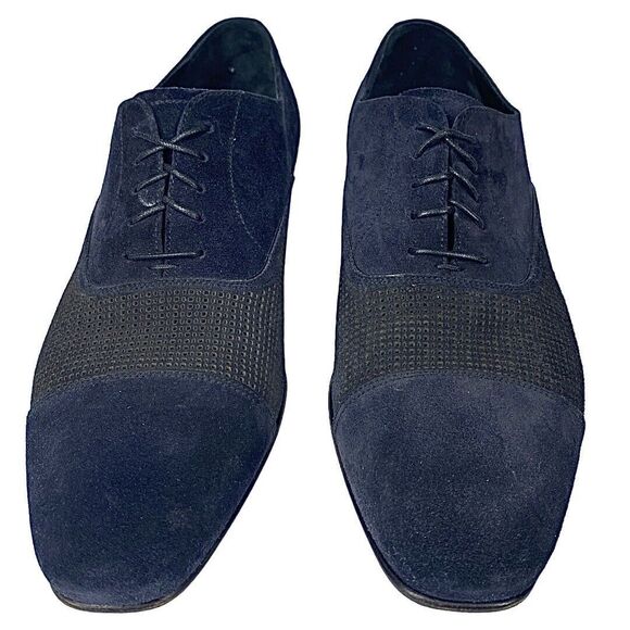 Giorgio Armani Blue Suede Cap Toe Oxfords Men’s 10 EU 43 Made in Italy - Picture 8 of 13